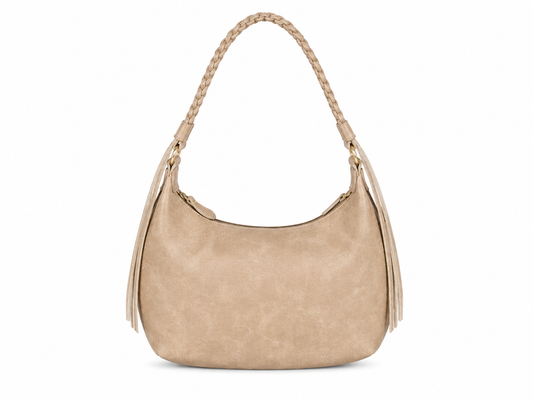 Beige braided bag